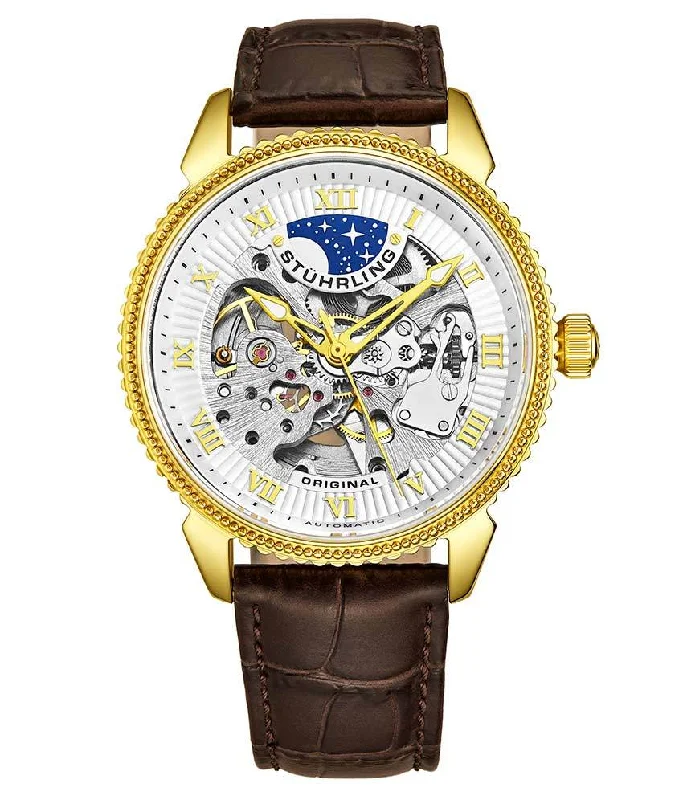 White Dial / Gold Case / Brown Leather Strap Gold Tang Buckle