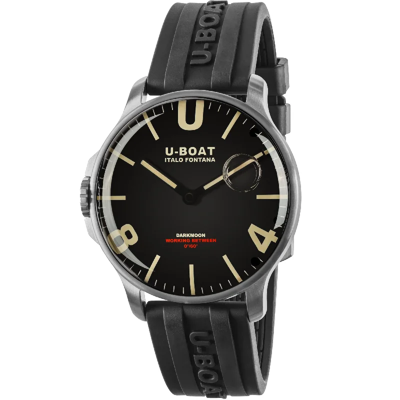 Men's Italian Made Design Dress Watches-U-Boat 8463/A Men's Black Darkmoon SS/A Watch