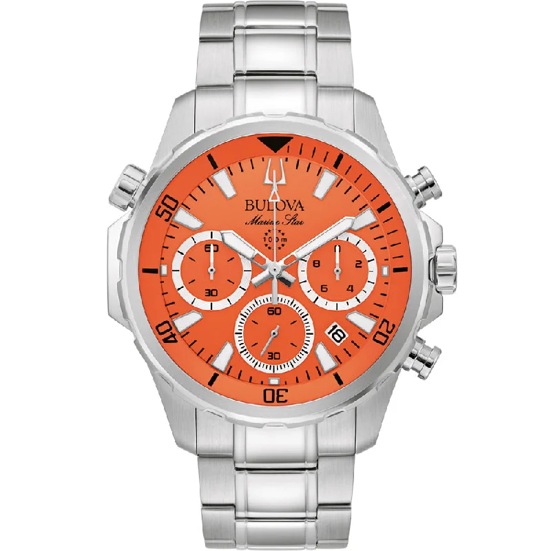 Men's Swiss Made Digital Watches-Bulova Marine Star 96B395 Chronograph