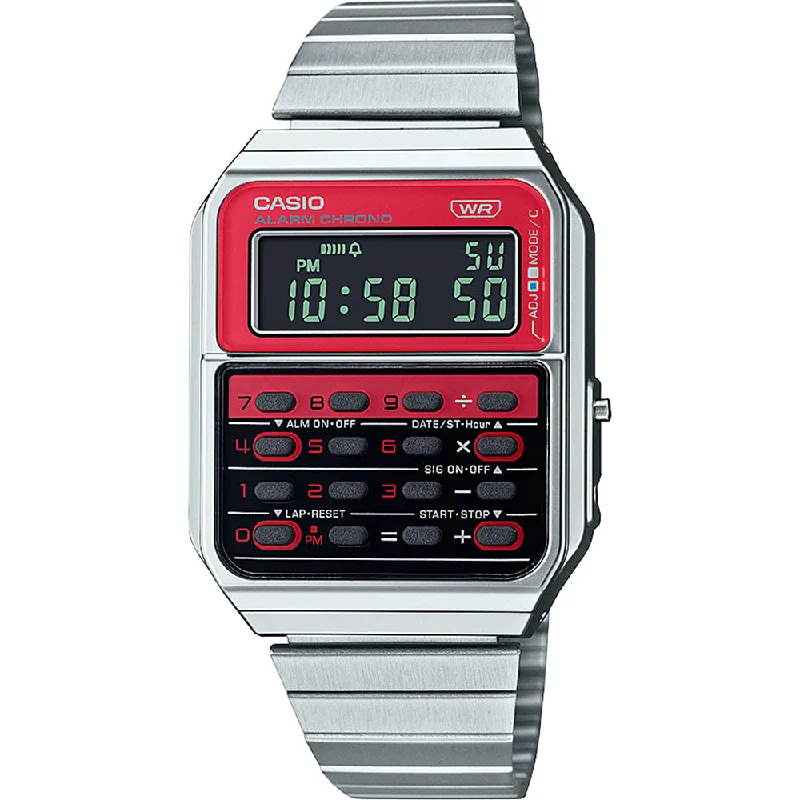 Men's Rectangular Case Digital Watches-Casio CA500WE-4B Vintage Calculator Watch