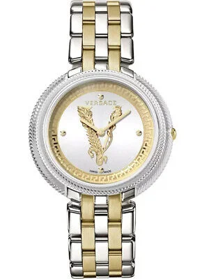 Men's Swiss Handmade Edition-Versace Ladies Watch Thea 38mm White Two-Tone Bracelet VE2CA0623