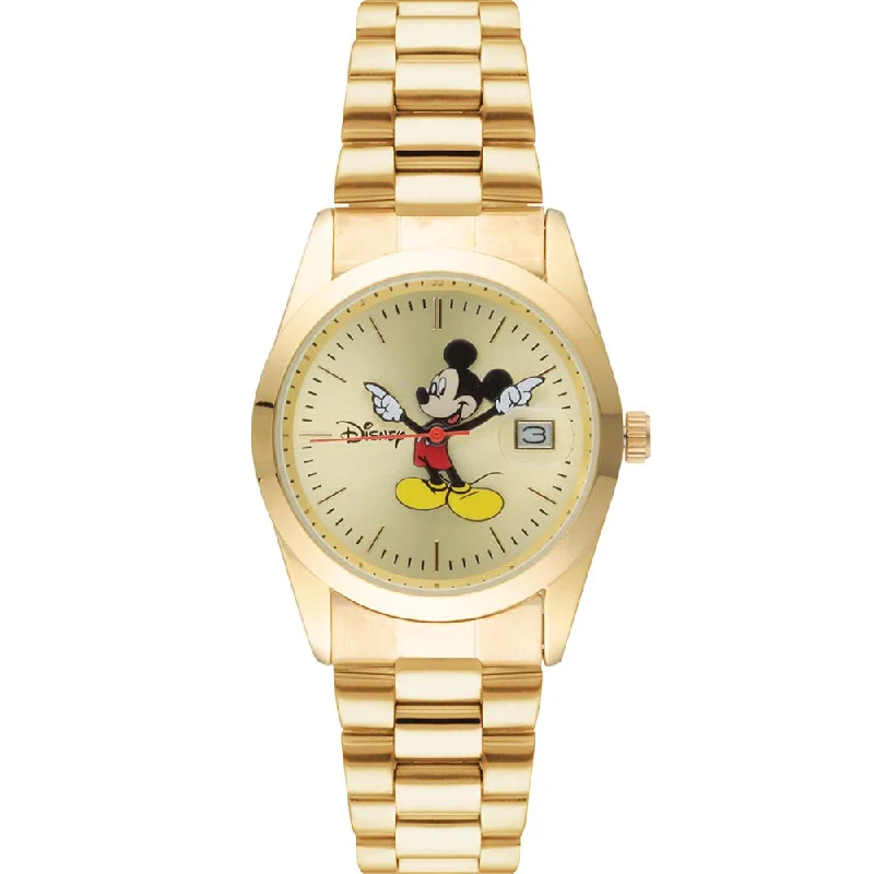 Men's Wedding Style Digital Watches-DISNEY TA45703 Mickey Mouse Gold Tone Watch