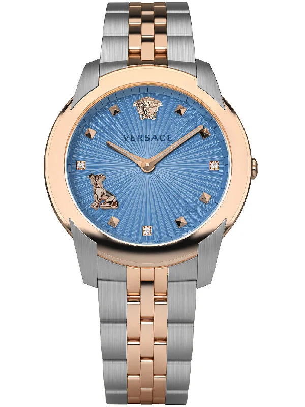 Men's Swiss Watch Repair-Versace Ladies Watch Audrey Blue Diamond Bracelet VELR00919
