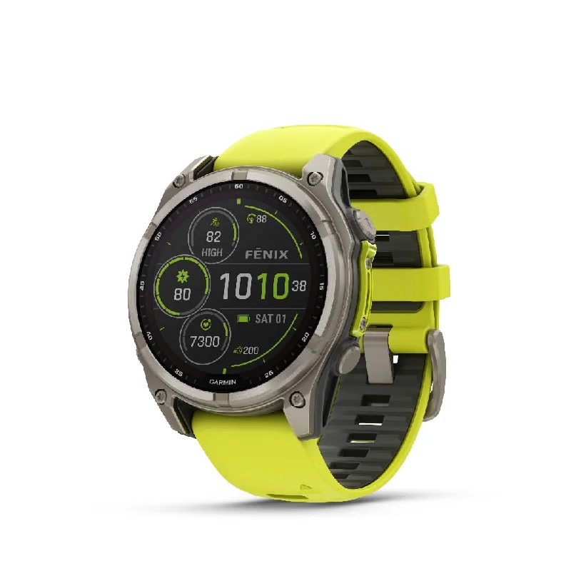 Men's High-End Design Sports Watches-Orologio Garmin Fenix 8 Solar 47mm titanium giallo 010-02906-21