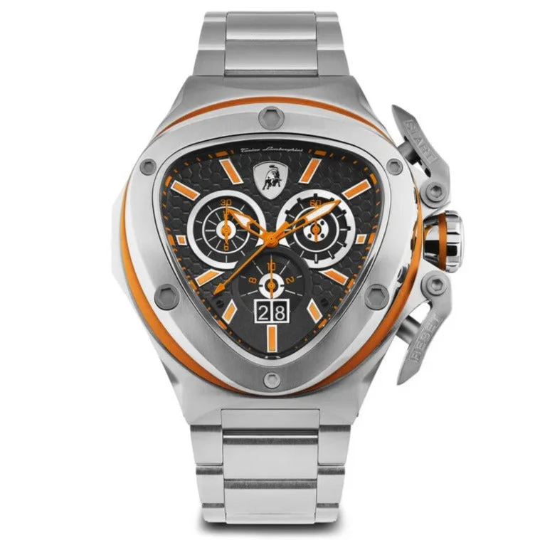 Men's Swiss Watch Brands-Tonino Lamborghini Spyder X SS Chronograph Date Steel Orange T9XB-SS-B Men's Swiss Watch Brands-Tonino Lamborghini Spyder X SS Chronograph Date Steel Orange T9XB-SS-B