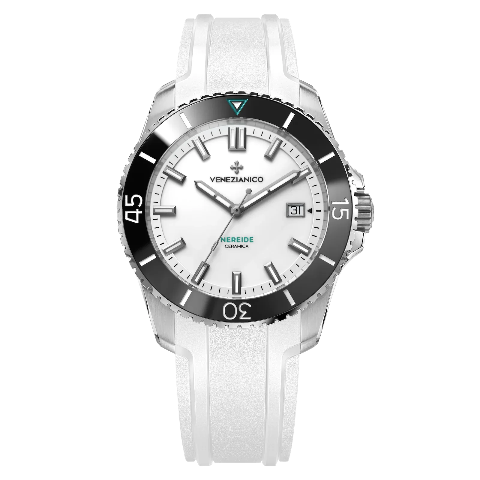 Men's Swiss Watch Everyday Wear Edition-Venezianico Automatic Watch Nereide Ceramica White 4521531