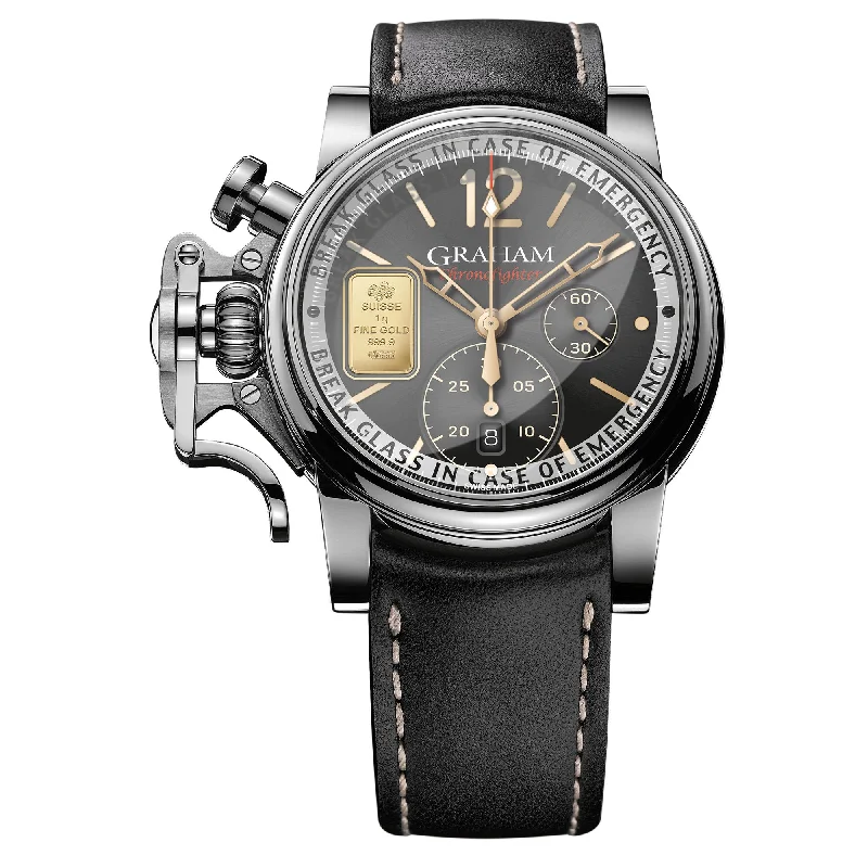 Men's Field Watches Ergonomic-Graham Black Chronofighter Vintage Watch 2CVAS.B35A