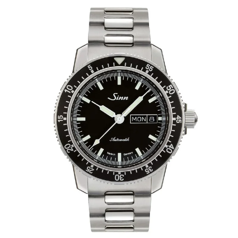 Men's Field Watches Medium Size Edition-Sinn 104 St Sa I Automatic Sports Watch - Black Dial - Solid Bracelet Men's Field Watches Medium Size Edition-Sinn 104 St Sa I Automatic Sports Watch - Black Dial - Solid Bracelet