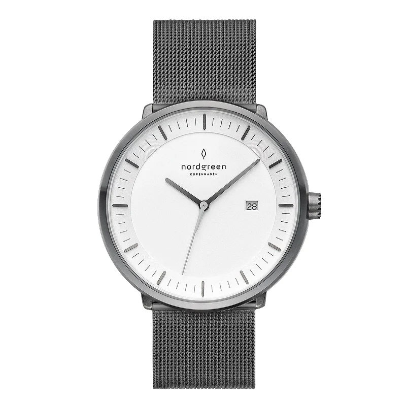 Unisex Swiss Made Style Watches-Nordgreen Philosopher Gun Metal 36mm Gun Metal Case Watch