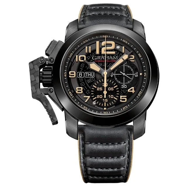 Men's Field Watches Style-Graham Black Chronofighter Steel Target Watch 2CCAU.B32A