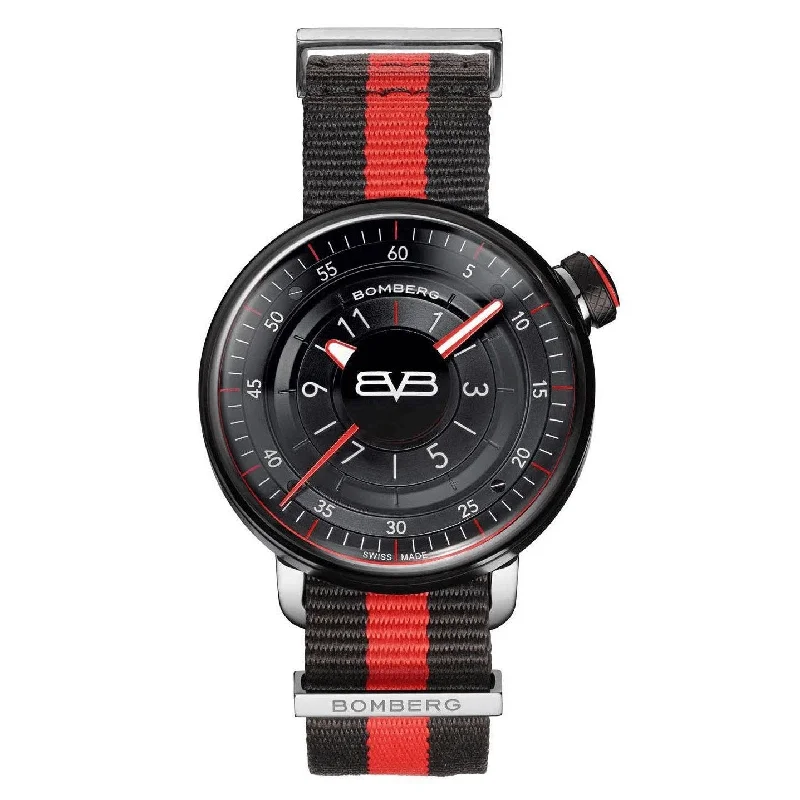 Men's Swiss Limited Edition-Bomberg Men's Watch BB-01 Black PVD Red CT43H3PBA.01-2.9