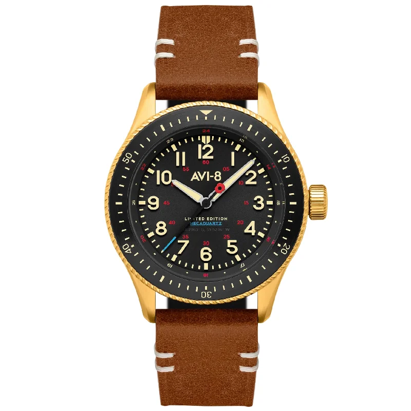 Men's Winter Style Dress Watches-AVI-8 Flyboy Royal British Legion Falklands Black Watch AV-4099-RBL05