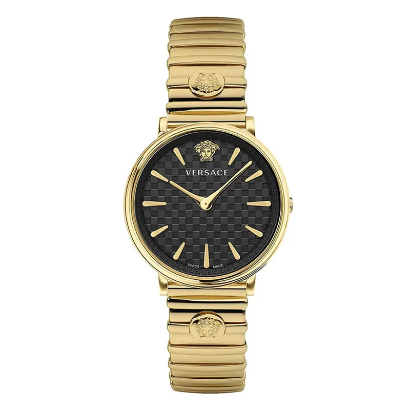 Men's Swiss Watch Kinetic Edition-Versace Ladies Watch V-Circle 38mm Black Gold VE8104722