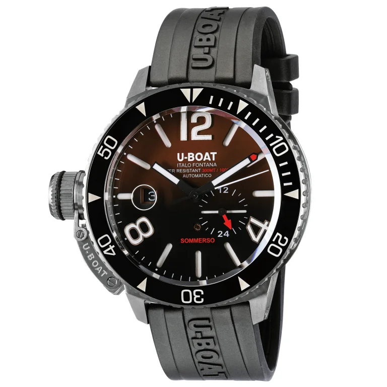 Men's Swiss Handmade Edition-U-Boat Diver Watch Automatic Sommerso Ceramic Bordeaux 9521
