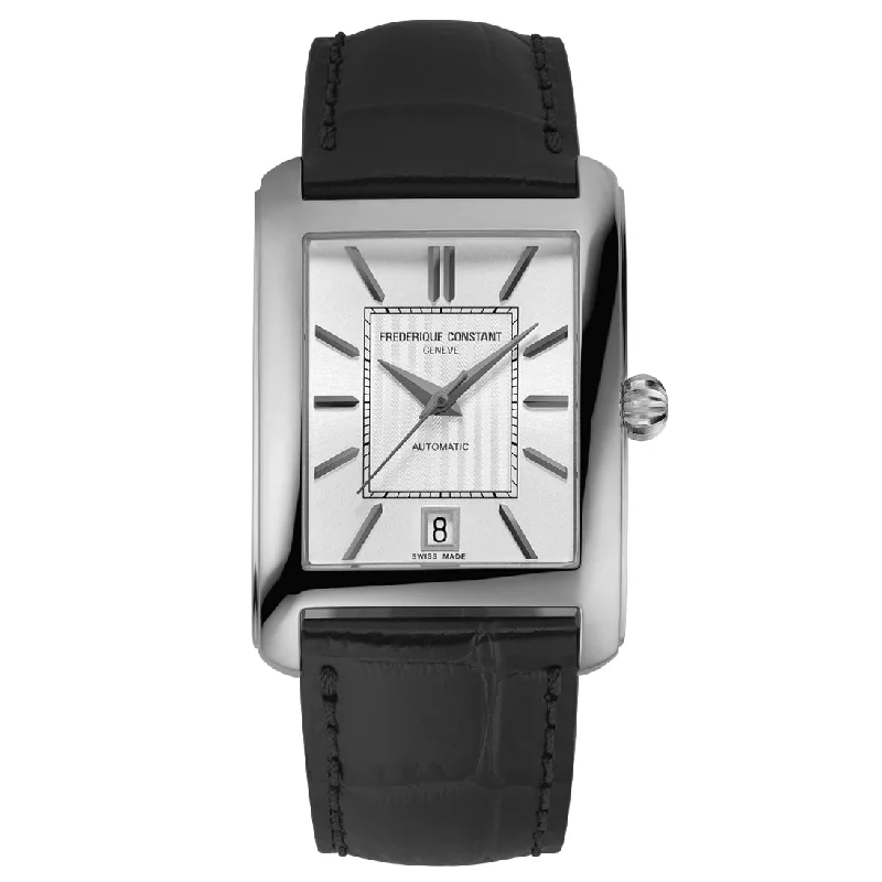 Men's Swiss Made Style Men's Watches-Frederique Constant Men’s Fc Classic Carree Automatic Black Watch  FC-303S4C6