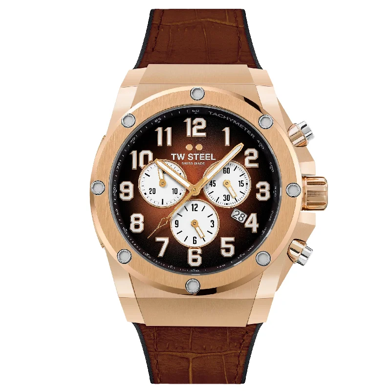 Men's 200m Field Watches-TW Steel Men's Brown Ace Genesis Watch ACE132