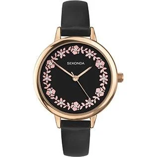 Men's Sophisticated Slim Watches-Sekonda 2818 Ladies Black Watch