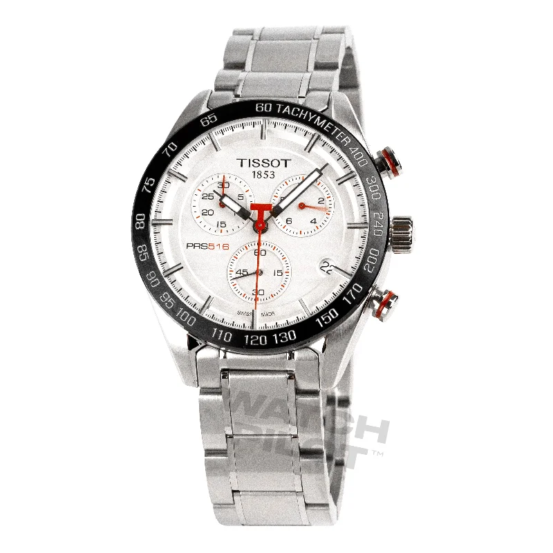Men's Swiss Everyday Wear Edition-Tissot Men's Chronograph Watch PRS 516 Steel White T1004171103100 Men's Swiss Everyday Wear Edition-Tissot Men's Chronograph Watch PRS 516 Steel White T1004171103100