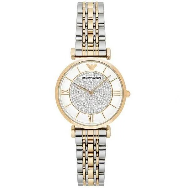 Men's Holiday Season Design Dress Watches-Emporio Armani AR8031 Ladies Gold & Silver Watch