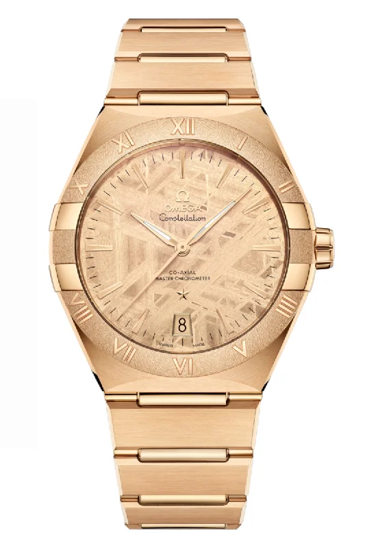 Men's Smart Design Dress Watches-Omega Constellation Moonshine Gold Meteorite Co-Axial Master Chronometer 41mm 131.50.41.21.99.001