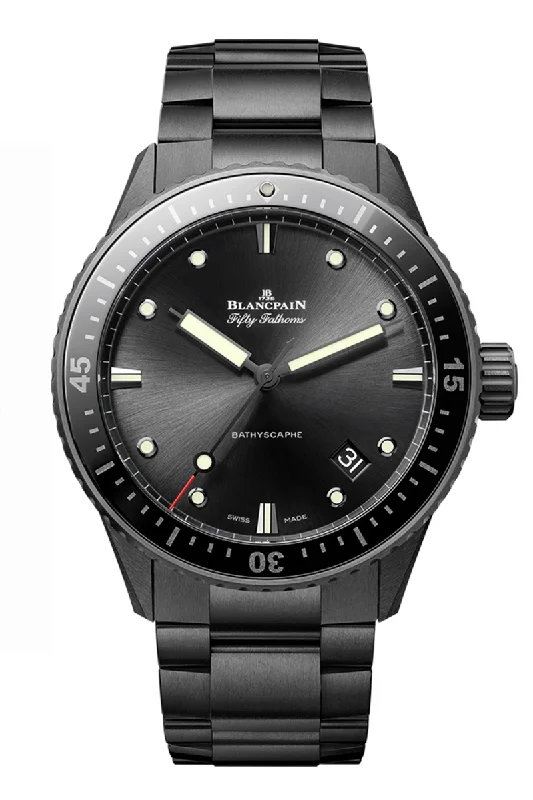 Men's Formal Event Dress Watches-Blancpain Fifty Fathoms Bathyscaphe Ceramic 5000 0130 01S