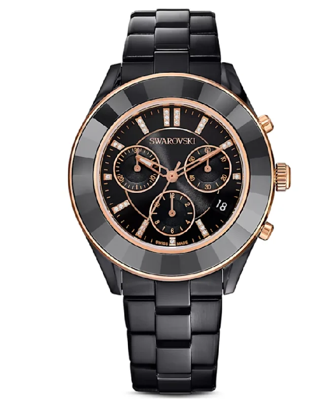 Men's Swiss Watch Manufacturer-Swarovski Watch Octea Lux Sport Black PVD 5610472