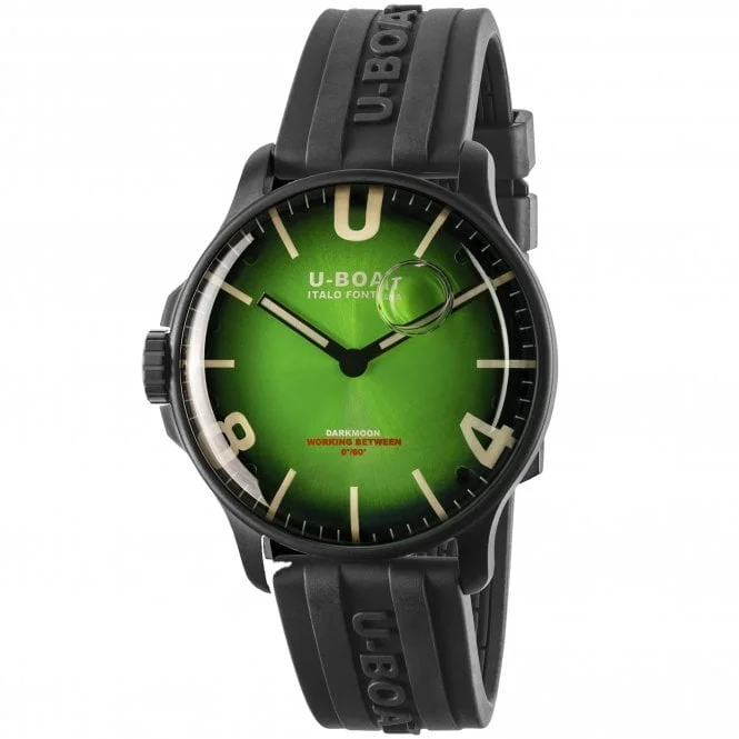 Men's Solar Powered Design Dress Watches-U-Boat 8698/B Men's Noble Green Darkmoon Watch