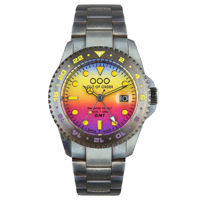 Men's Christmas Gift Style Dress Watches-Out Of Order Men's Multi-Color GMT Los Angeles Watch OOO.001-19.LA
