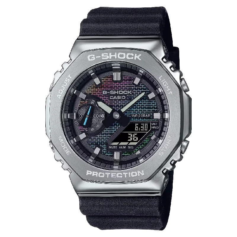 Men's Customized Design Sports Watches-Orologio G-Shock GM-2100RW-1AER acciaio mattoni iridescenti