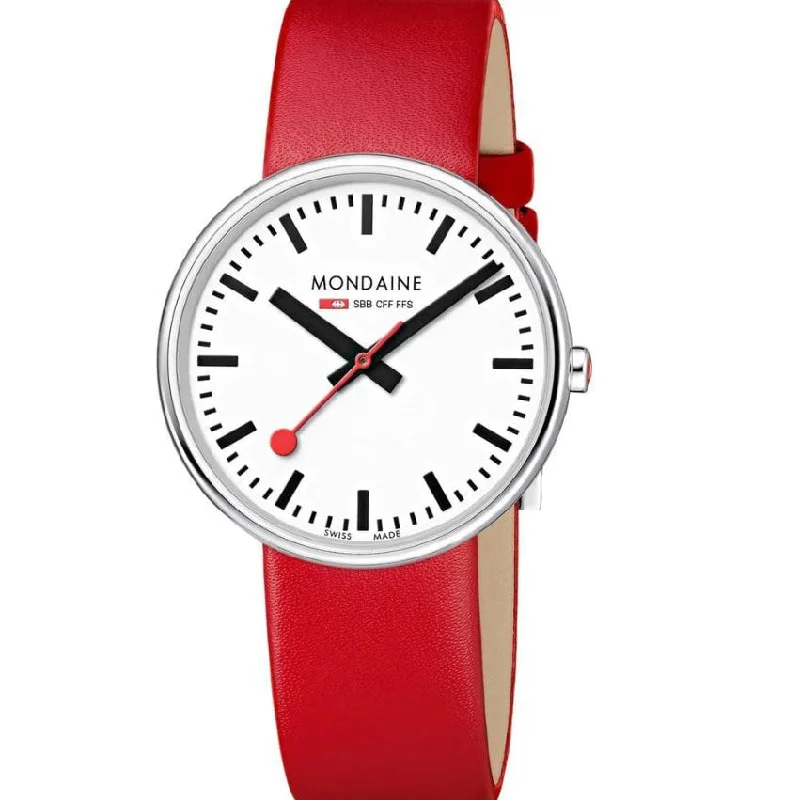 Men's Anniversary Dress Watches-Mondaine Mini Giant Unisex White Watch MSX.3511B.LC