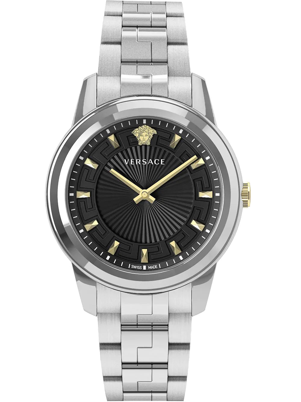 Men's Swiss Casual Wear Edition-Versace Ladies Watch Greca 38mm Black Silver VEPX01121
