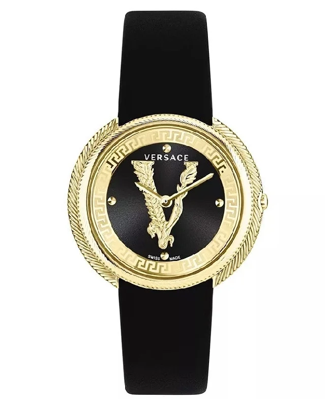 Men's Swiss Luxury Edition-Versace Ladies Watch Thea 38mm Black Gold VE2CA0323