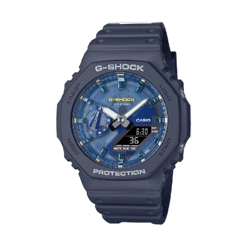 Men's Sophisticated Style Men's Sports Watches-Orologio G-Shock blu in resina quantità limitata GA-2100AS-2AER