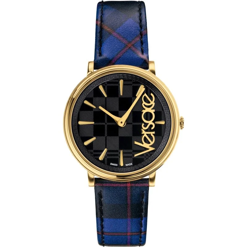 Men's Swiss Casual Wear Edition-Versace Ladies Watch V-Circle The Clans Edition Blue Gold VE8100218