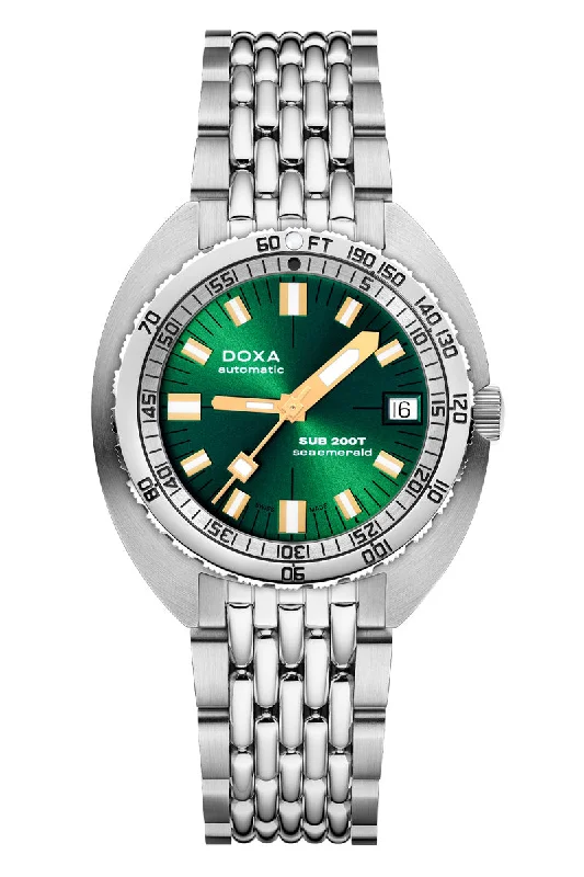 Men's Customized Style Dress Watches-Doxa Sub 200T Sea Emerald 804.10.131S.10