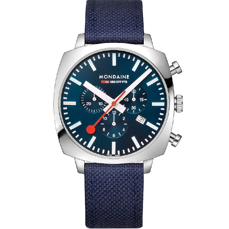 Men's Designer Style Men's Digital Watches-Mondaine MSL41440LDSET Grand Cushion Set