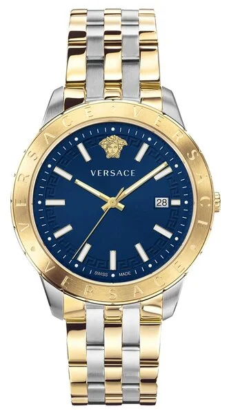 Men's Swiss Digital Edition-Versace Men's Watch Univers Blue Two-Tone Bracelet VE2C00421