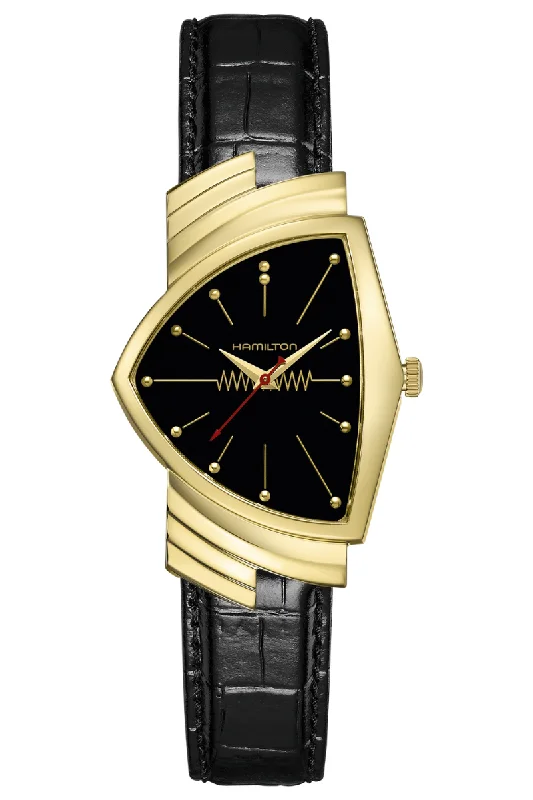 Men's Local Brand Dress Watches-Hamilton Ventura Gold Quartz Limited Edition H24311730