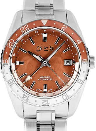 Men's Classic Style Dress Watches-Meguro GMT Aki Koyo