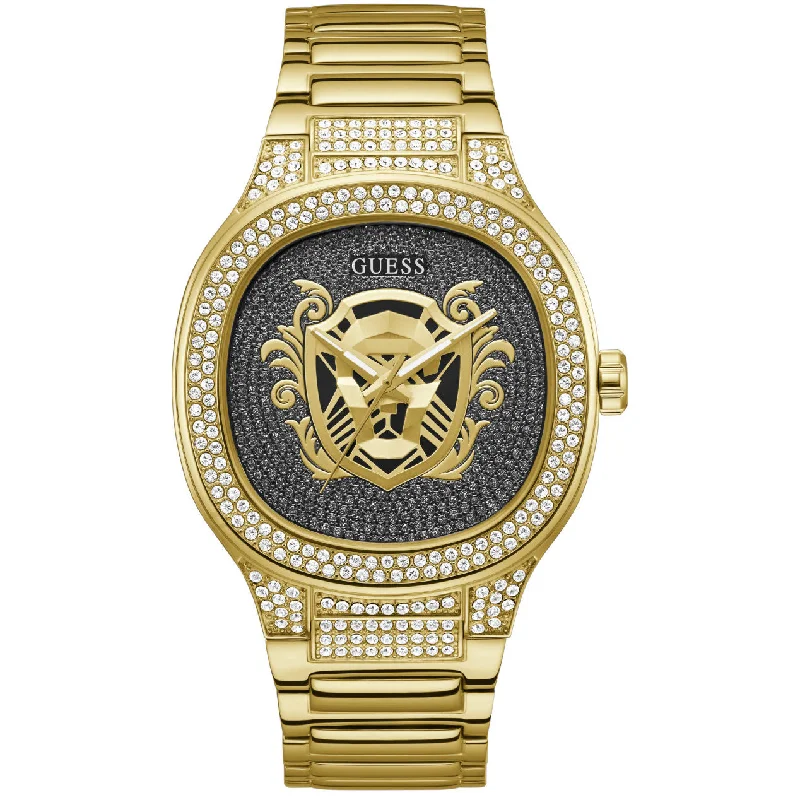 Men's Large Size Dress Watches-Guess Kingdom Men's Gold Watch GW0565G1