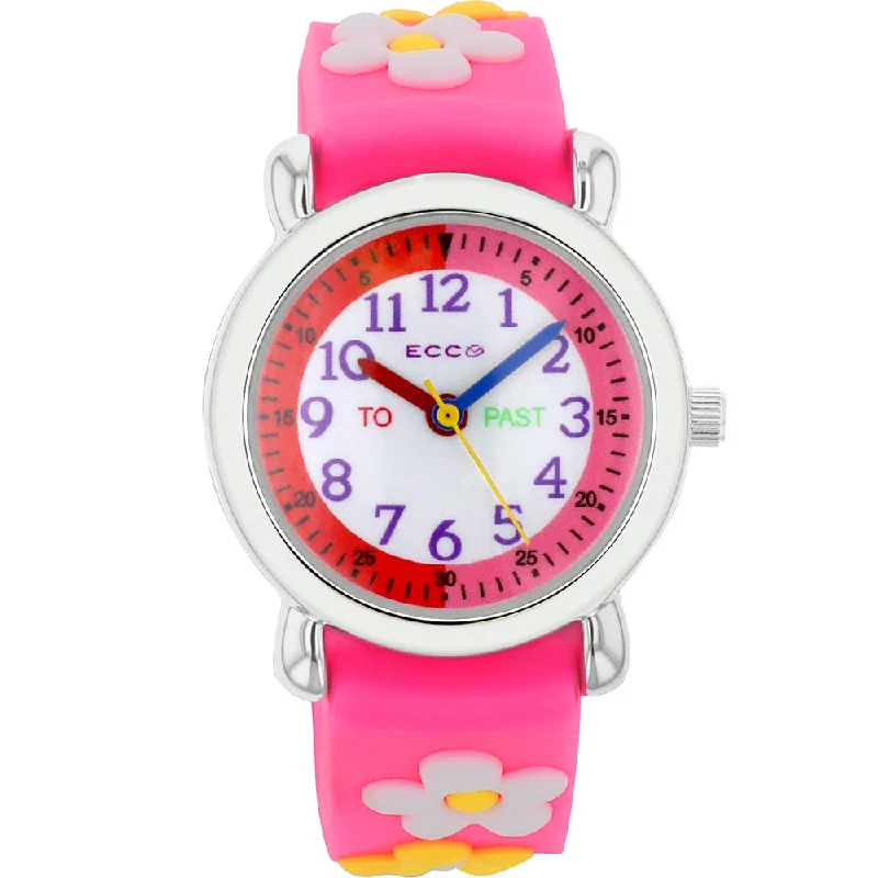 Men's Christmas Gift Style Men's Digital Watches-ECC Kids Flowers Pink Strap Watch