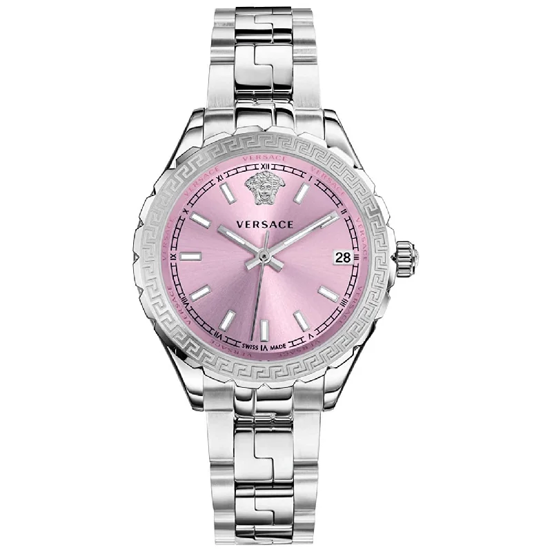 Men's Swiss Watch Mechanical Movement Edition-Versace Ladies Watch Hellenyium Pink Bracelet V12010015
