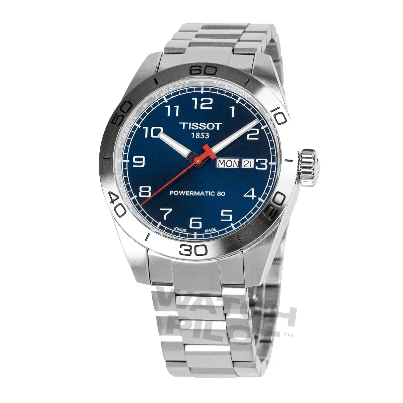 Men's Swiss Watch Warranty-Tissot PRS 516 Powermatic 80 Men's Silver Blue Watch T1314301104200