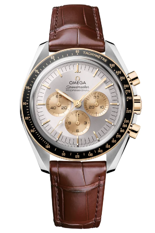 Men's European Made Dress Watches-Omega Speedmaster Moonwatch Professional Master Chronometer Bi-Color Moonshine Gold 310.23.42.50.02.001