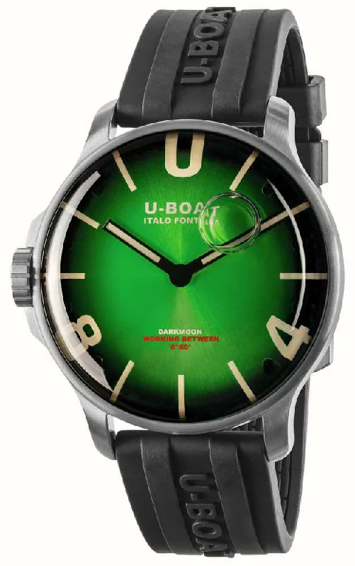Men's Swiss Holiday Season Edition-U-Boat Watch Darkmoon 44 Green Soleil Steel 8702/D
