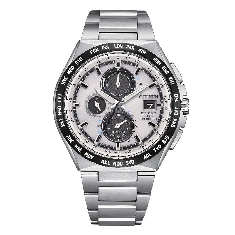 Men's Radio Controlled Watch Clearance-Orologio Citizen AT8238-84A radiocontrollato AT8 bianco