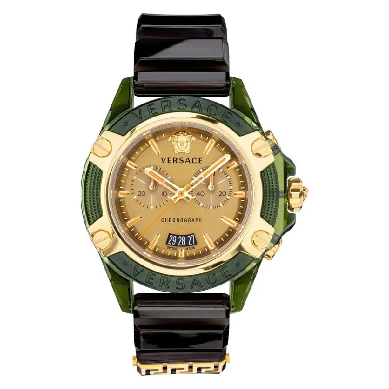 Unisex British Made Style Watches-Versace Unisex Watch Chronograph Active Military Green VEZ700321