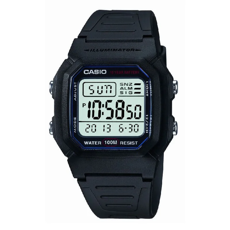 Men's Automatic Wind Digital Watches-Casio Men's Watch Chronograph Digital Blue Black W-800H-1AVDF