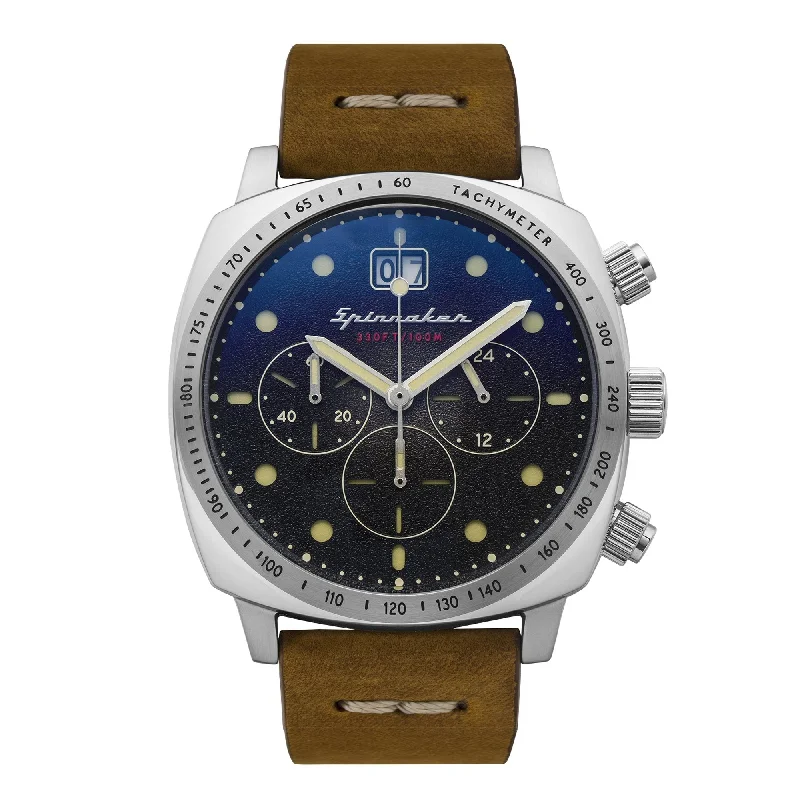 Men's Handmade Style Dress Watches-Spinnaker Men's Brown Hull Watch SP-5068-01