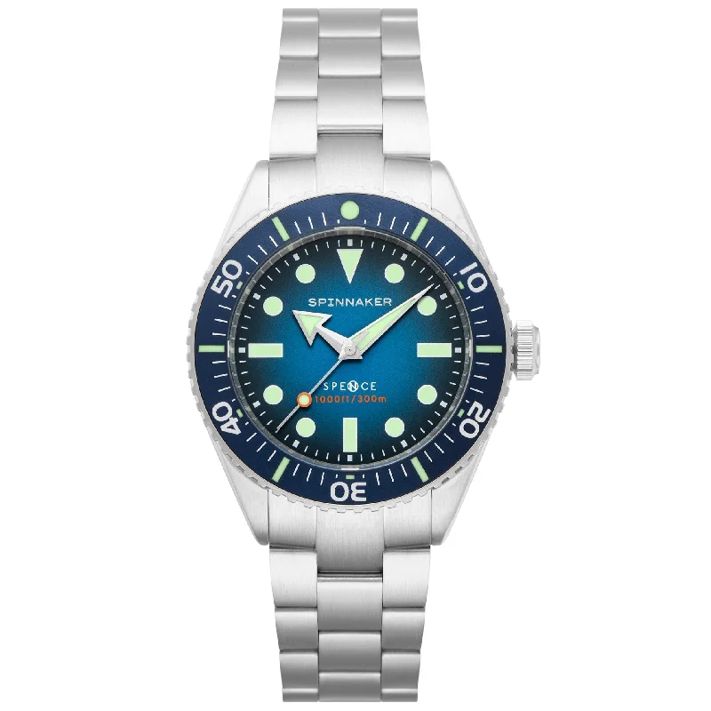Men's Dive Watches with Sapphire Crystal -Spinnaker Indigo Blue Spence 301 Automatic Watch SP-5097-22